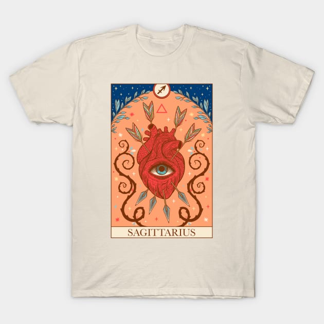 Zodiac sign tarot card Sagittarius T-Shirt by OccultOmaStore